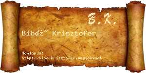 Bibó Krisztofer névjegykártya