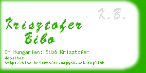 krisztofer bibo business card